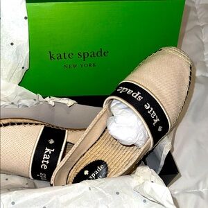 Kate Spade Cream Espadrille Shoes with Classic Design